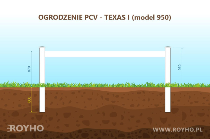 Ogrodzenie PCV TEXAS I - model 950